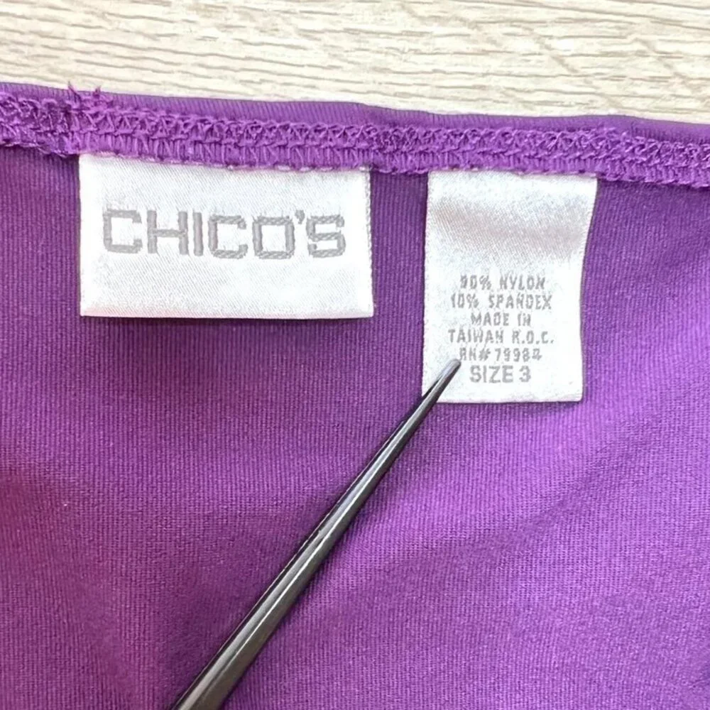 Chico's - Women's Size XL Tank Top Scoop Neck Strap Sleeve Purple Stretch - Picture 3 of 7